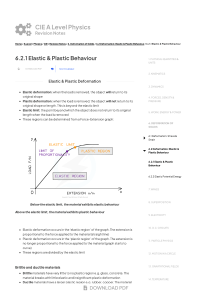 Elastic & Plastic Behaviour (6.2.1)   CIE A Level Physics Revision Notes 2022   Save My Exams