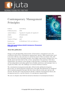 Contemporary Management Principles Textbook