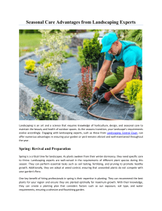 Seasonal Care Advantages from Landscaping Experts