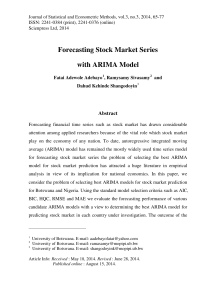 Forecasting Stock Market Series with ARI
