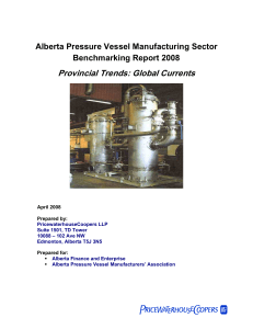 Alberta Pressure Vessel Manufacturing Sector - Benchmarking Report 2008