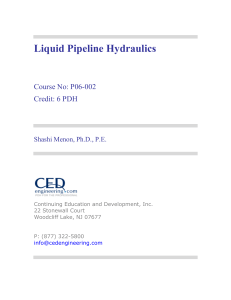 Liquid Pipeline Hydraulics-R1