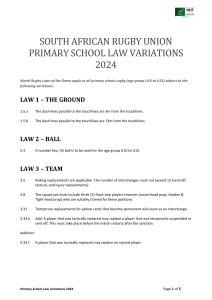 Primary School Final Law Variations 2024
