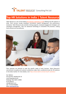 Top HR Solutions in India-Talent Resource
