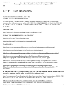 EPPP – Free Resources – Preparing to be a Psychologist  Internships, Fellowships, and EPPP