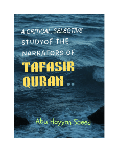 A critical selective Study of the Narrators of  Tafasir ..