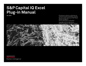 Excel Plug-in Manual CAPITAL IQ