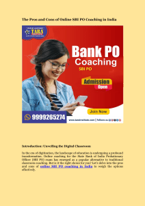 The Pros and Cons of Online SBI PO Coaching in India