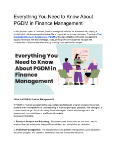   Everything You Need to Know About PGDM in Finance Management