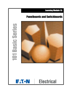 101 Basic Series Learning Module 13 Panelboards and Switchboards