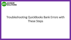 A Quick Fix For QuickBooks Bank Errors