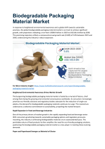 Biodegradable Packaging Material Market Global Industry Growth, Trends and Forecast Analysis Report to 2030