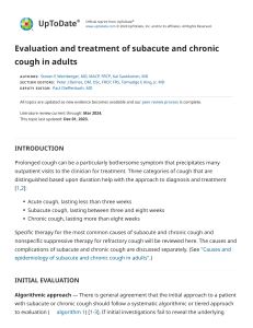 Evaluation and treatment of subacute and chronic cough in adults - UpToDate