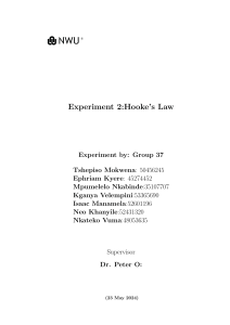 Experiment Report hookes law
