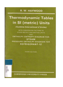 MEC 3401 Thermodynamic Tables by Haywood