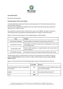 Medan Trip Letter to Parents