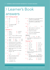 Math Teacher's Resource: Answers & Solutions