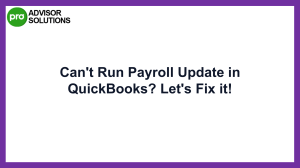 An Effective Resolution for QuickBooks Payroll Update Errors