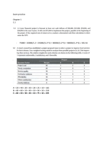 Exam Practice: Finance, Project Management, Queuing Theory