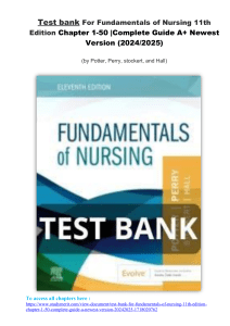 Test Bank for Fundamentals of Nursing 11th Edition