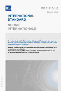 IEC 61215-1-2: Photovoltaic Module Testing Standard