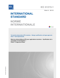 IEC 61215-1: PV Module Test Standard