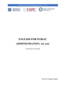 English for Public Administration, 1st year