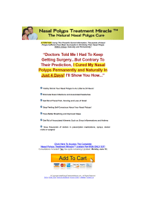 Nasal Polyps Treatment Miracle™ PDF eBook Download by Manuel Richards