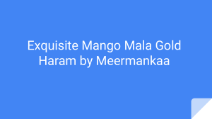 Exquisite Mango Mala Gold Haram by Meermankaa