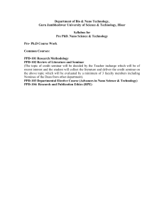 Pre-Ph.D-Nano Science & Technology Syllabus 270422