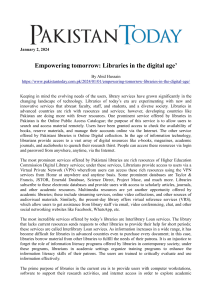 Empowering tomorrow: Libraries in the digital age’