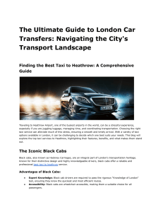 The Ultimate Guide to London Car Transfers 