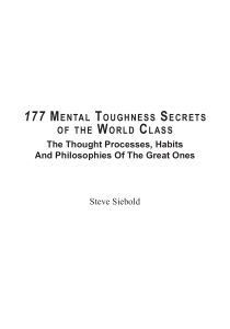 Mental Toughness Secrets of the World Class - Steve Siebold
