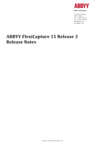 ABBYY FlexiCapture 11 Release 3 Release Notes