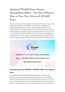 Updated DP-600 Exam Dumps (DumpsBase 2024) - The Most Effective Way to Pass Your Microsoft DP-600 Exam