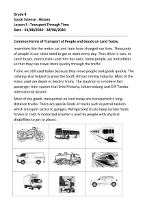 lesson 5-transport common forms of transport of people and goods on land today