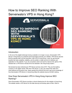 How to Improve SEO Ranking With Serverwala’s VPS in Hong Kong?