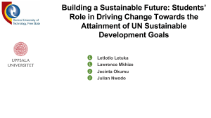 Building a Sustainable Future Students Role in Driving Change Towards the Attainment of UN Sustainable Development Goals copy