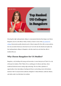 Top ranked UG colleges in bangalore