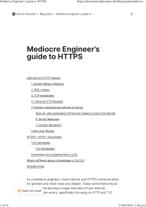 Mediocre Engineer’s guide to HTTPS