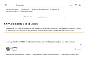Learning Path for SAP BTP - Customized for Develo... - SAP Community Groups