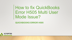 Experts solution for fixing QuickBooks Error H505 Multi User Mode