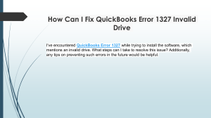 Effective technique to resolve QuickBooks Error 1327