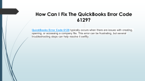 How to eliminate QuickBooks Error Code 6129