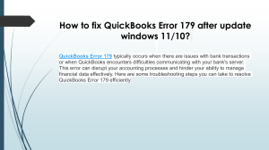 Effective ways to tackle QuickBooks Error 179