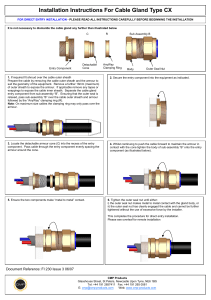 Installation Instructions For Cable Gland Type CX - CMP Products