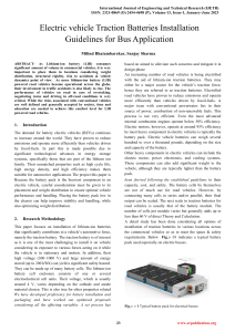 Electric vehicle Traction Batteries Installation Guidelines for Bus Application