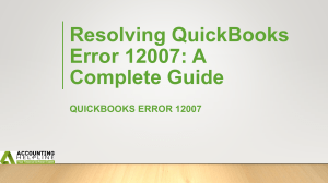 Easiest method to tackle QuickBooks Desktop Error 12031