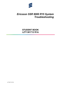 Ericsson SSR 8000 R15 System Troubleshooting - LZU1082262