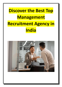 Discover the Best Top Management Recruitment Agency in India